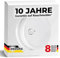 Rauchmelder 8er Set - 10 Jahre Garantie mit 9V Batterie austauschbar - nach DIN EN14604 von BSI zertifizierter Feuermelder, Rauchwarnmelder und Brandmelder