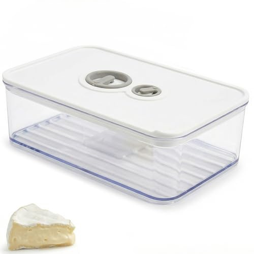 YTSMFL Käsebox Kühlschrank mit Deckel, 1250ml Käsedose Kühlschrank käsedose Transparent Käse Aufbewahrung Käsebox für Käse Aufbewahrung, Wurst und Schinken