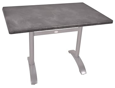 DELUKE Bistrotisch ACHE 110x70cm Rechteckig Gestell Anthrazit Schwarz Holz | Cafétisch Bartisch Gartentisch Outdoor-Esstisch