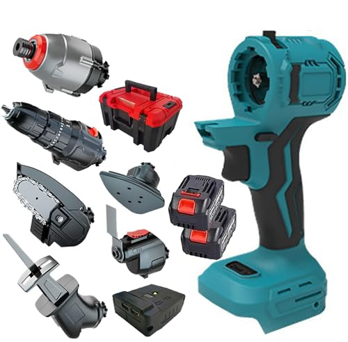 Cordless Power Tool Set, 8-in-1 Woodworking Combo Kit with 2 x 4.0Ah Batteries, Includes Polishing Machine, Reciprocating Saw, and Chainsaw for Home Improvement and Gardening