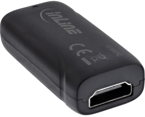 InLine HDMI Repeater, 4K 60 Hz, HDMI 2.0b, 18 Gb/s | Aktiver HDMI Repeater für lange Kabelstrecken, 4K 60 Hz, HDR, HDCP 2.2, Plug-and-Play, ohne Netzteil