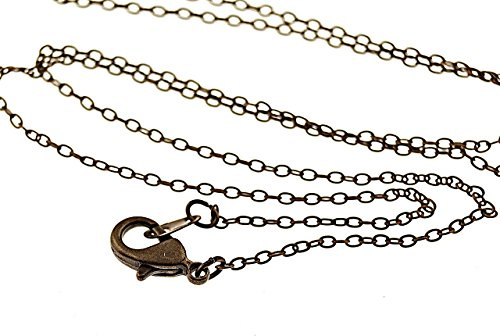 2 Kurze, fertige Gliederketten aus Messing in antik Bronze, 46,5 cm von Vintageparts, DIY-Schmuck