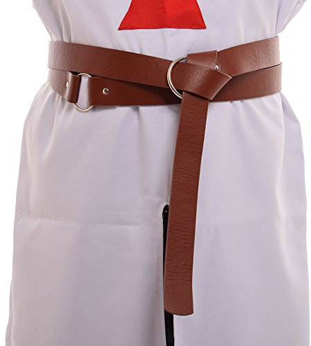 BLESSUME Wikinger Gürtel Reenactment kostüm Belt PU-Leder (230 CM, Braun)