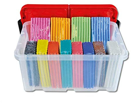 Wiemann Lehrmittel Knete-Set in Aufbewahrungsbox, 3000 g weiches Plastilin (12 Farben)