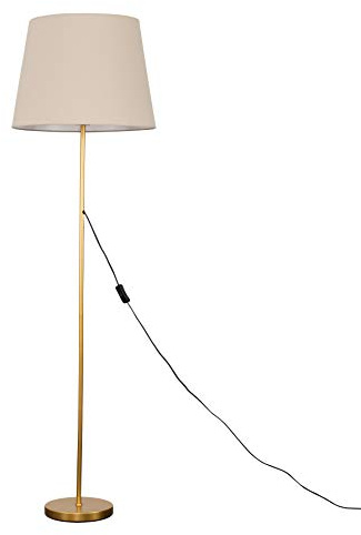 MiniSun | Modern Gold Metal Standard Floor Lamp with a Beige Tapered Shade | Floor Lamps & Torchieres, Home Décor, Improvement & Lifestyle Essential