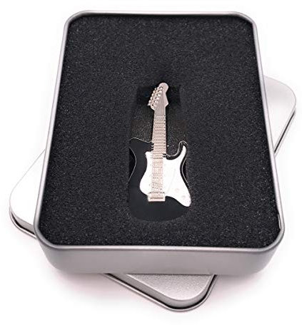 Onwomania Guitare électrique Black Metal Instrument de Guitare Clé USB dans Une boîte Cadeau 8 Go USB 2.0