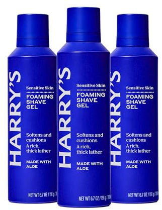 Harry's Foaming Shave Gel for Men with Aloe - (3 Pack) 6.7oz - Soothes and Cushions Skin for Shaving - Safe For Sensitive Skin