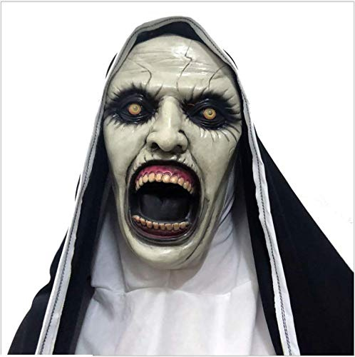 Loalirando Halloween Latex Full Head Mask The Nun Horror Scary Cosplay Costume Mask