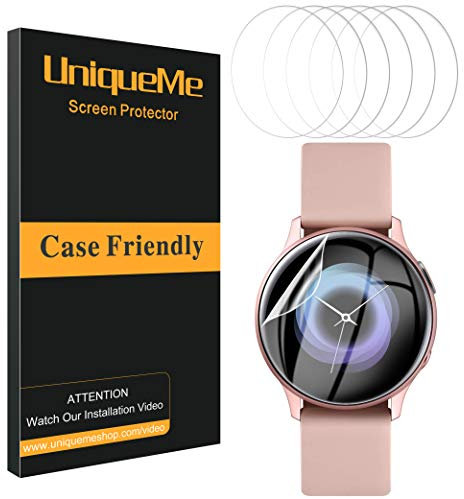 UniqueMe Pellicola Protettiva Compatibile con Samsung Galaxy Watch Active 2/4 40 mm/Active 40 mm Pellicola, Film flessibile, Soft HD Clear, Anti-Scratch con Garanzia sui Sostituzioni a Vita