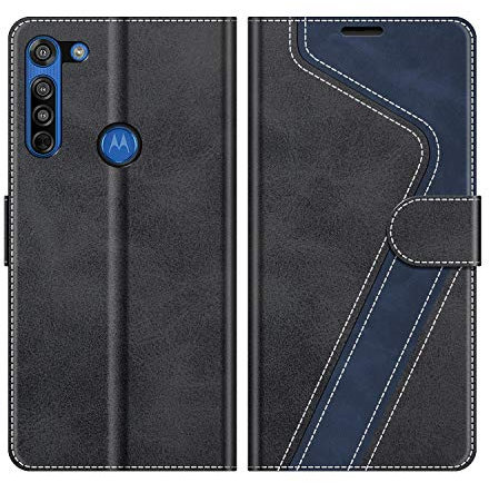 MOBESV Custodia per Motorola Moto G8, Cover a Libro Magnetica Custodia in pelle Per Motorola Moto G8, Elegante Nero