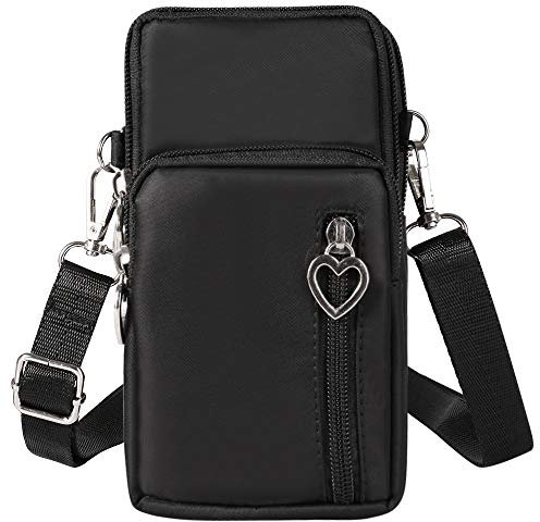 Travel Moblie Phone Shoulder Pouch Crossbody Bag for Samsung Galaxy S24 S23 Ultra A17 A06 A05 A13 A14 A04 A04s A56 iPhone Air, 16 Plus OnePlus 13 12 11 10 Pro (Black)