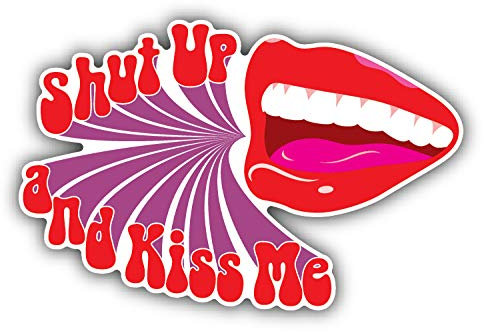 10cm! Klebe-Folie Wetterfest Made-IN-Germany Shut Up Kiss Me Lips G1518 UV&Waschanlagenfest Auto-Aufkleber Sticker Decal