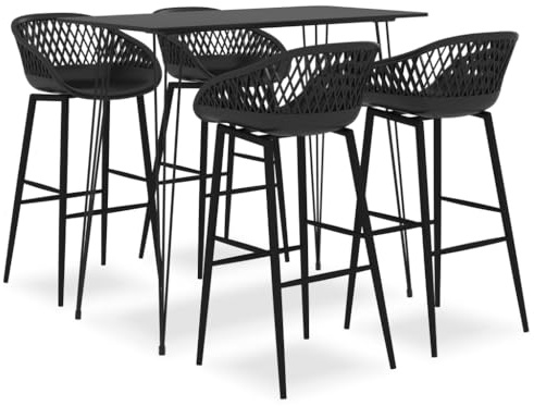 vidaXL 7-TLG. Bar-Set Schwarz