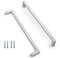 ANSIEDIO 2 piezas acero inoxidable cocina armario titular manijas armario cajón dormitorio muebles manija tire entre eje 256 mm, plata, con tornillos