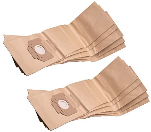 vhbw 10x Staubsaugerbeutel kompatibel mit WAP/Alto 450-11, 450-21, 450-31, 490-31, 550-11, 550-1M Staubsauger - Papier, braun