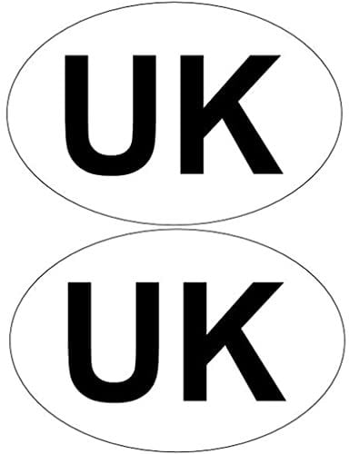 Haobase 2PCS UK Oval Sticker for Cars, Vans, Trucks - Self Adhesive Vinyl UK Sticker (16.5cm x 11cm)