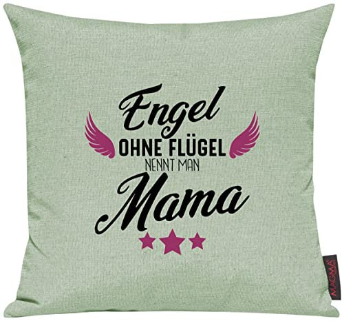 Shirtinstyle Kissen Sofakissen Engel ohne Flügel nennt Man Mama, Familie Verwandschaft, Kissen, Sofa, Größe 40 x 40cm, Farbe pastellgruen