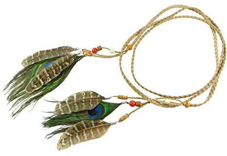 Bock op Kölle Federschmuck Indianer Look Pfauen Feder Hippie Style (Pfau braun)