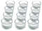 ZENO Clear Glass Tealight Candle Holders Set - 12 Pack | 5.25cm Diameter and 3.25cm Height | For Home Décor, Weddings, Parties and Table Settings