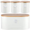 Auntie Morags Typhoon Living Tea, Coffee & Sugar Canisters & Bread Bin Set - Cream