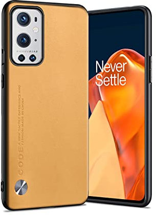Puxssul Für OnePlus 9 Pro Hülle 5G (2021), weiche TPU-Kunstlederhülle, extrem leicht, ultraleicht, Kameraschutz, Lederhülle für OnePlus 9 Pro 5G (Gelb)