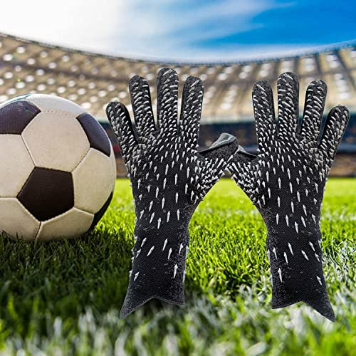 BETRAM Fußball Torwarthandschuhe, professionelle Torwarthandschuhe, Fußball Torwarthandschuhe, mit Finger sparen und doppeltem Handgelenkschutz, für Jugend Erwachsene, Größe 6/7/8/9/10 Size7 Black