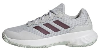 adidas Women's Gamecourt 2.0 Tennis Shoes, Grey One/Aurora Met/Core White, 5 UK