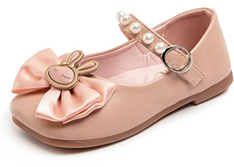 YOSICIL Ballerine Bambina Mary Jane Scarpa Eleganti Scarpe Primi Passi Bimba Scarpe da Festa Sera Scarpe da Principessa con Fiocco Scarpe Singole Moda Bambina Scuola Materna,Rosa,29