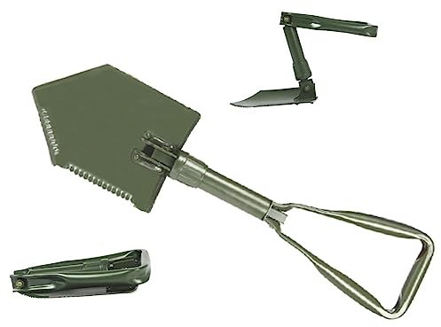 Pala militar plegable grande de alta resistencia para camping, tienda de campaña, senderismo, aventura y militar