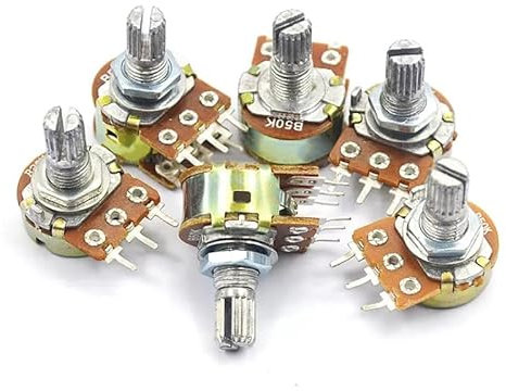 5pcs 20% WH148 3/6 Pin Linear Potentiometer L15mm -Welle Mit Nüssen Und Unterlegscheiben,B5K 6Pin