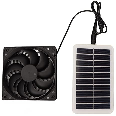 Kit Ventole a Pannello Solare, Ventola di Scarico Ad Energia Solare da 3 W, Ventola di Ventilazione di Scarico Solare Portatile per Serra, Pollai, Capannone, Cuccia per Cani
