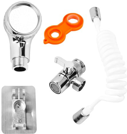 Wisebom Kit de ducha de mano para lavabo, kit de enjuague con rociador, juego de accesorios de rociador de grifo de fregadero, juego de cabezal de ducha de mano externo para baño, cocina