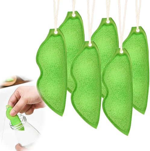 Kotkiddy® Lot de 6 éponges de nettoyage pour bouteille de cuisine en forme de pois magiques