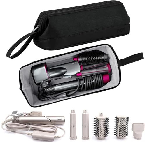 BAQRAXIA Reisetasche für Dyson Airwrap Glätteisen, Travel Bag for Dyson Supersonic Hair Dryer, Tasche für Shark FlexStyle Föhn Haartrockner, Schwarz