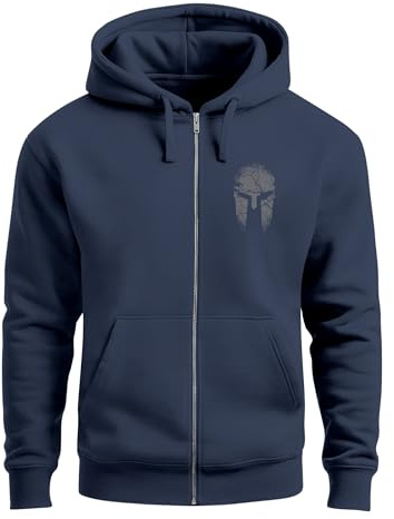 Neverless® Zip-Hoodie Herren Sparta Sweatjacke Kapuze Print Aufdruck Motiv Zipjacke Männer Fashion Streetstyle