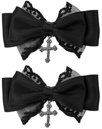 Zeizafa Flache Haarspangen, Gothic-Stil, große Haarspange, Kopfschmuck, Strauß, Zubehör, elegante Schleife, niedlicher Kopfschmuck, Schleife, Haarspangen, klein