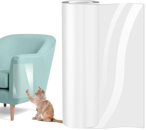 Kratzschutz Sofa Katze 30×300cm Für Leder und Möbel PVC Anti Kratz Folie für Katzen tür Kratzschutz Wand Selbstklebend Kratzschutzfolie Transparent Sofa Schutz