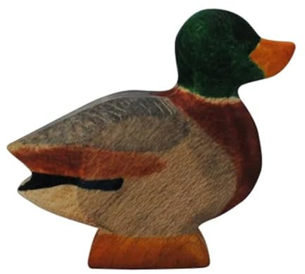 HolzWald - 2344 - Vögel, Erpel, Holz, Handarbeit, 6,7cm x 7,5cm x 2,5cm