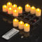 Yme Rechargeable Tea Lights Candles with Charing Station, 12 Pack Battery Operated LED Flameless Votive Candles with Remote Timer for Halloween Christmas Party Home Room Decor