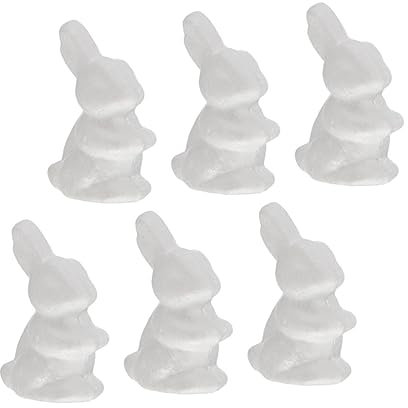 VINTORKY 6st Blasenhase Blumensteckschaum Blumenverzierungen Styroporformen Häschen Selber Machen Osterschaumhase Styropor Hase Styropor Figuren Bemalen Pinsel Weiß Kranz Mini Kind