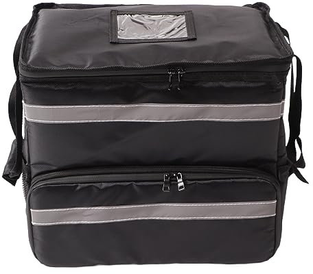 Duokon Isolierter Pizza-Lieferrucksack mit Großer Kapazität, Ungiftiger Oxford-Stoff, Aluminiumfolie, Isolierter Rucksack mit Erweiterbarer Schicht für Campingreisen