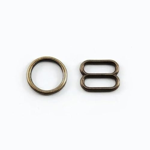 OMEVU 20 Sets 6–20 mm Metall-O-Ring-Tri-Glide-Schnallen, Unterwäsche, BH, Verstellbarer Verschluss, Bikini-Anschlüsse, Haken, DIY-Kleidung, Nähzubehör
