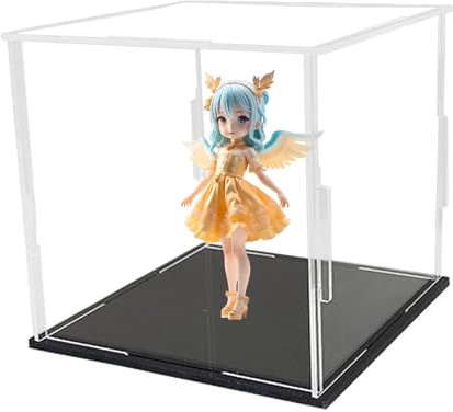 Vitrine transparente en acrylique transparent – Boîtes en acrylique de protection contre la poussière, vitrine en verre, petits blocs de construction pour figurines, blocs de construction complexes,