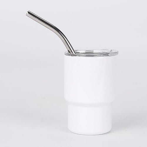 kekafu 1PC 5 Oz Mini Tumbler Tumbler in Acciaio Inox colorato con Paglia e Coperchio Tumbler a Doppia Parete Sottovuoto Tazze Isolate