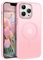 GaoBao Coque de protection pour iPhone 13 Pro, compatible avec MagSafe - Translucide - Matte magnétique - Anti-chocs et anti-traces de doigts - Rose clair