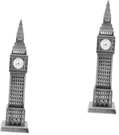 Garneck England Fanartikel 2st Big Ben-Modell Berühmte Gebäudestatuen Modell Uhr Wahrzeichen London Klug Stadt Bürodeko Büro Dekoration Basteln Bastelset Gebäudemodell Aus Metall Desktop-Ornament