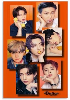 HKLOPUY BTS Bangtan Boys Fotokunst-Poster, dekorative Malerei, Leinwand, Wandposter und Kunstdruck, moderne Familienschlafzimmer-Dekoration, Poster, 20 x 30 cm