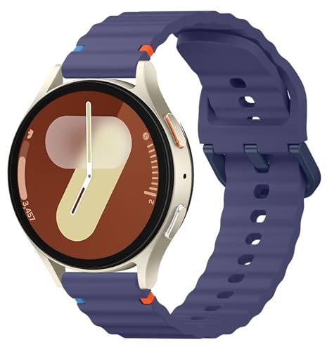 Yisica Correa para Samsung Galaxy Watch 7/FE/Samsung Galaxy Watch 5/6/4/Active 2 40mm 44mm/Samsung Watch 5 Pro, 20mm Correa de Silicona Suave para Samsung Watch 4/6 Classic, Azul Marino