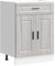 vidaXL Kitchen Base Cabinet - Grey Sonoma Engineered Wood - Modern Style - Ample Storage - Adjustable Feet - Easy to Maintain