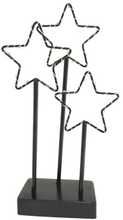 ToCi LED Deko-Stern 27 LEDs – Stern-Aufsteller aus Metall - Beleuchtete Deko 16 x 7,5 x 31 cm - Weihnachtsstern mit warmweißem Licht - Lichtstern für Tisch, Fensterbank & Regal